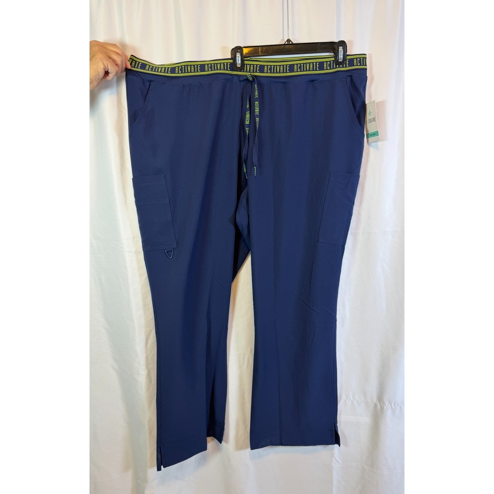 NWT Med Couture Activate 8758 Flow Women's Elastic Cargo Scrub Pants Navy